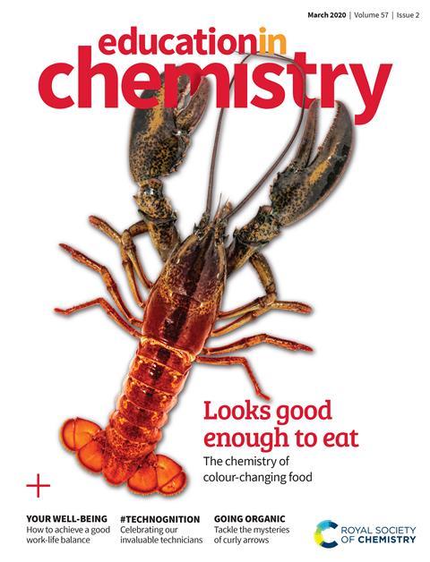 Cover of science education magazine Education in Chemistry March 2020